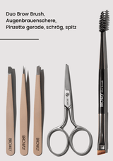 Pinzetten Set + Augenbrauenschere + Duo Brow Brush - BROWLY